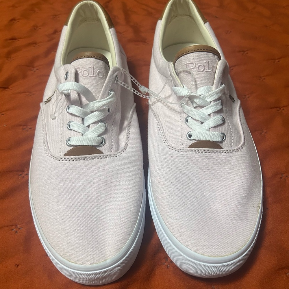 NEW! Polo Ralph Lauren Men's Classic Canvas Sneakers in Light Pink sz13